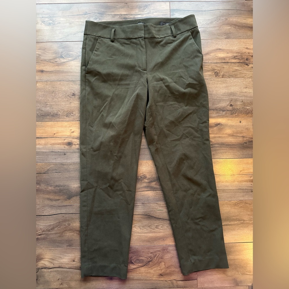 LOFT Olive Green Marisa Trousers Size 6 Work Office Career Chic
